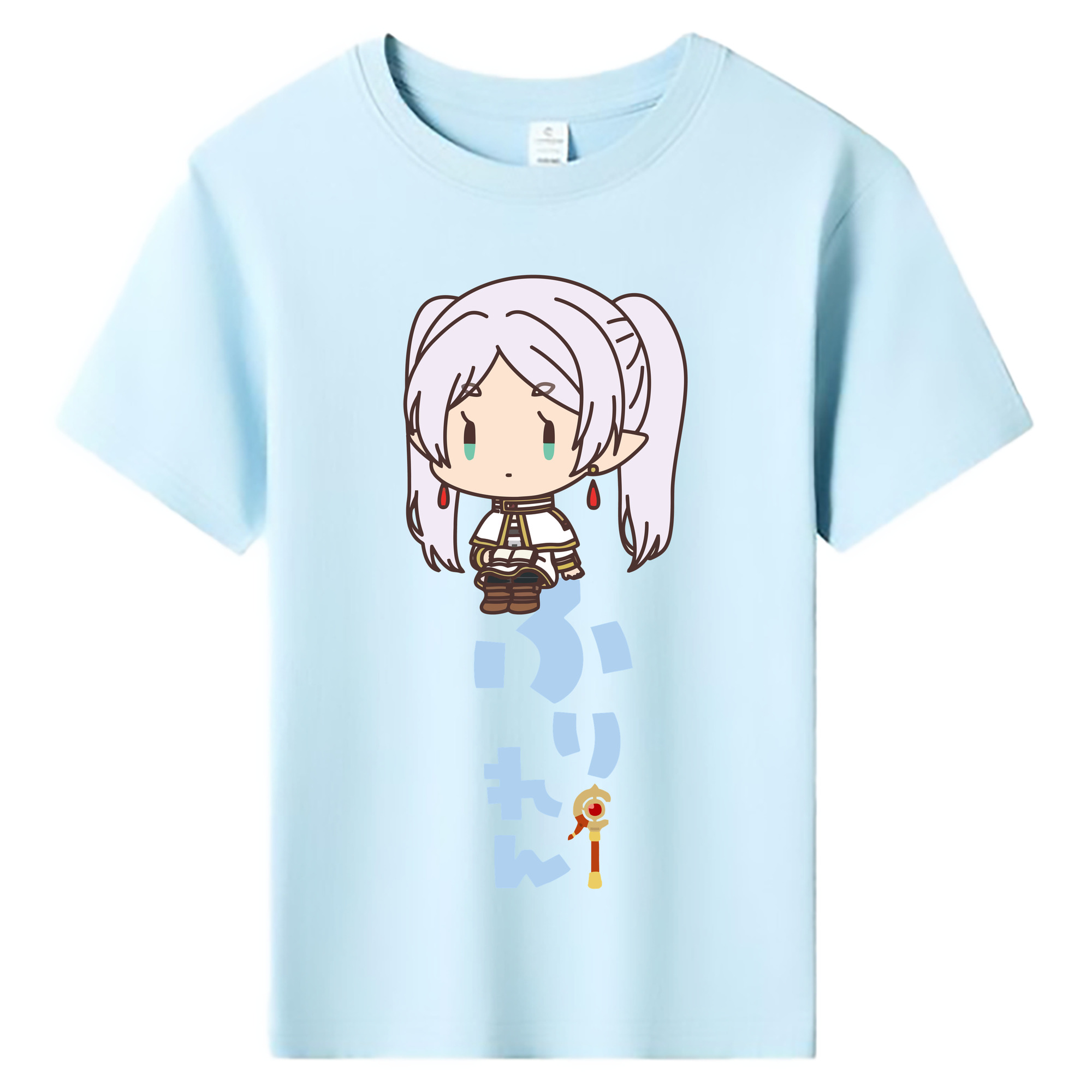（画像用） 葬送のフリーレン Frieren 綿100％キッズTシャツ（フロントプリント）